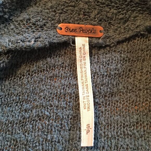 Free People Blue Knit Collar Long Sweater Small - Picture 5 of 6